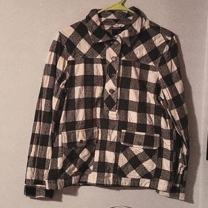 J Crew pull over with buttons  Buffalo check size M cotton/wool